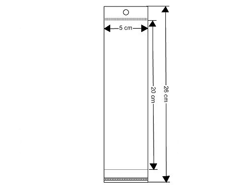 Kreativartikel.ch 100er Pack Cellophanbeutel mit Klebestreifen 5x20cm 921 0520 001 Zeichnung