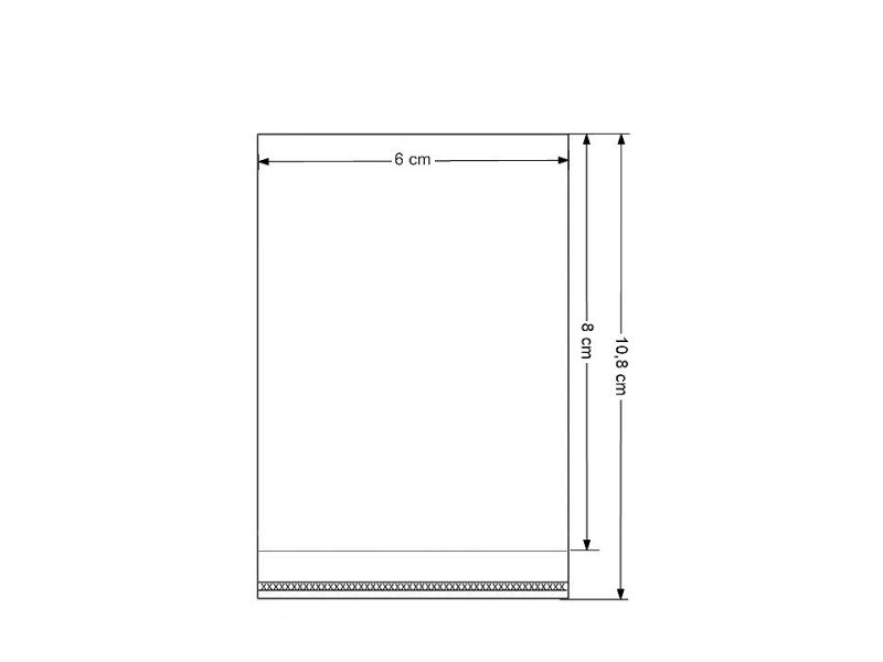 Kreativartikel.ch 100er Pack Cellophanbeutel mit Klebestreifen  6 x 8cm 921 0608 001 skizze