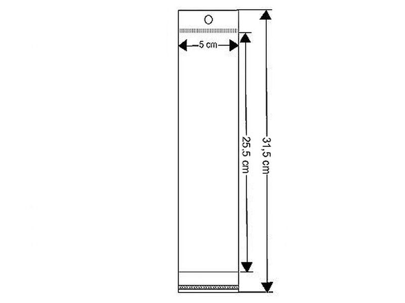 Kreativartikel.ch 100er Pack Cellophanbeutel mit Klebestreifen 5 x 25.5cm 921 0525 001 masse