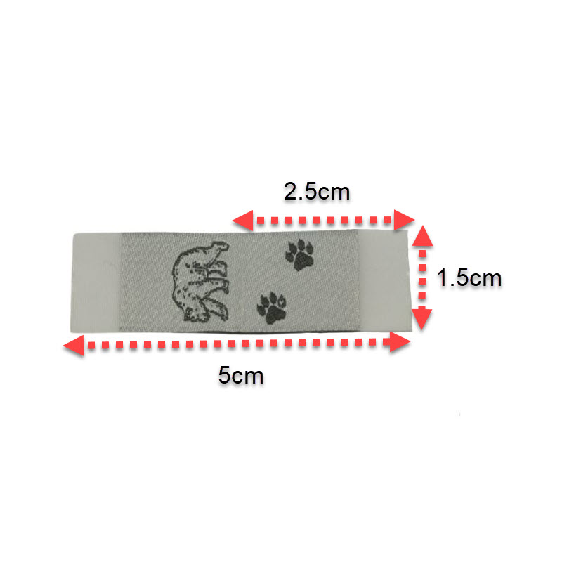 Kreativartikel.ch Weblabel mit annähkante Bär und Tatzen 15 x 25mm 630 0022 000 Abmessungen