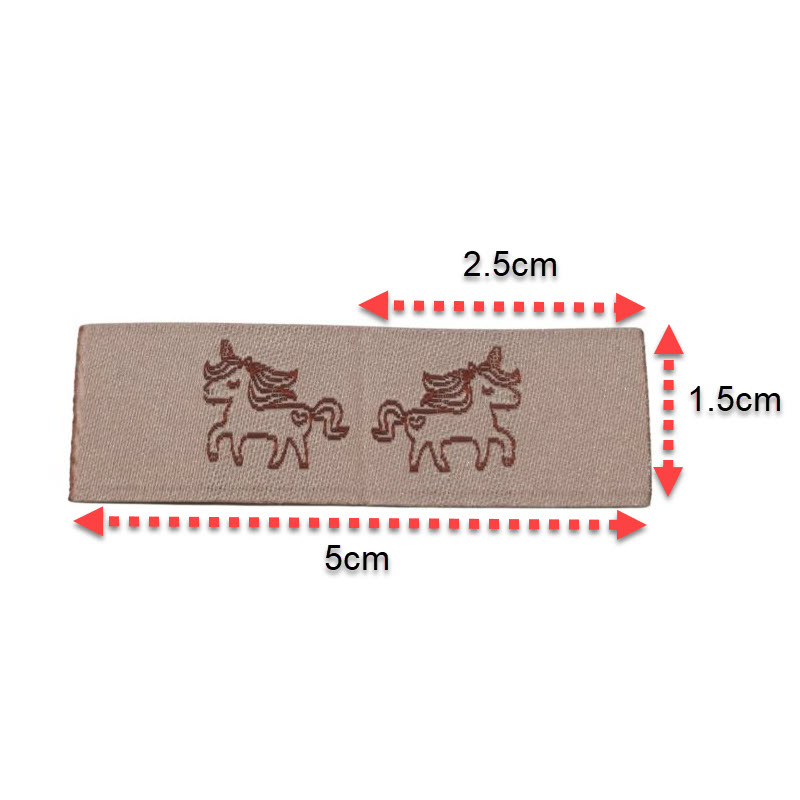 Kreativartikel.ch Weblabel Einhorn 15 x 25mm 630 0059 000 Abmessungen