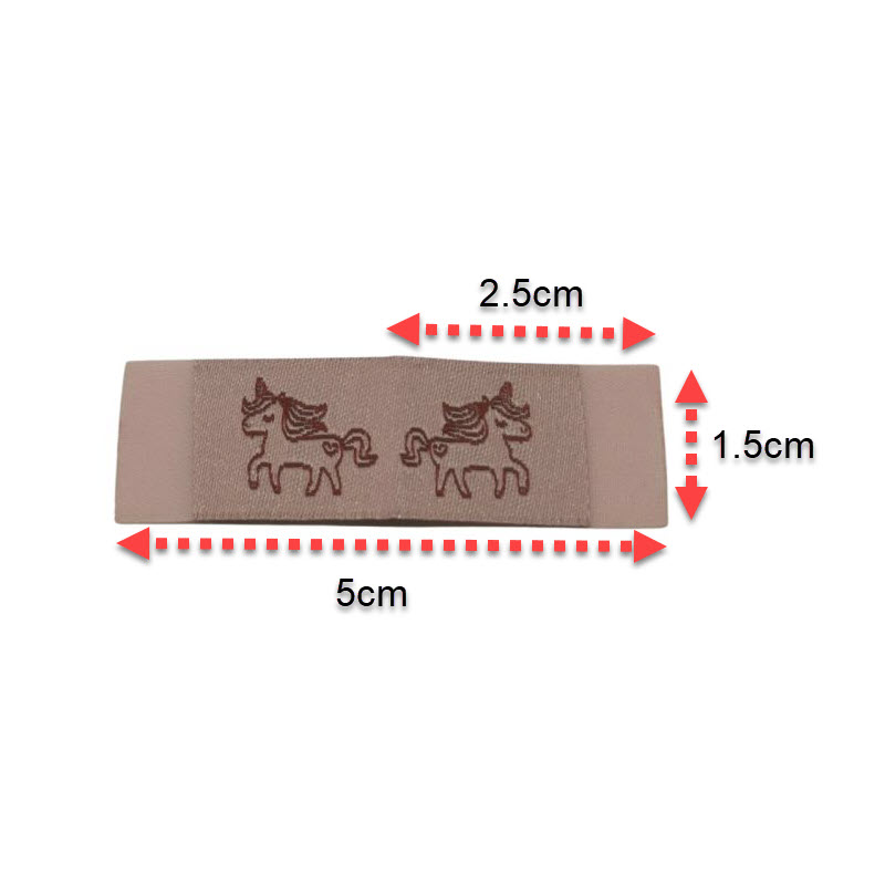 Kreativartikel.ch Weblabel mit Annähkante Einhorn 15 x 25mm 630 0031 000 Abmessungen