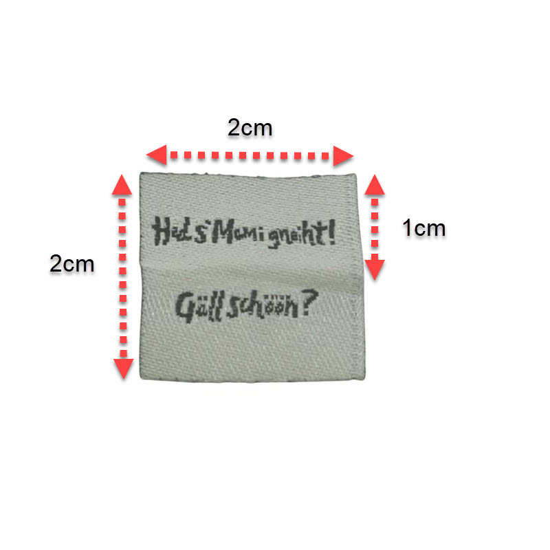 Kreativartikel.ch Weblabel Hed s`Mami gneiht Gäll schön 630 0013 000 Abmessungen