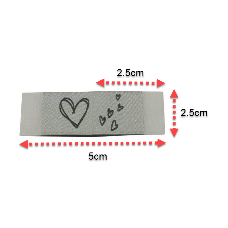 Kreativartikel.ch Weblabel mit annähkante Herz 15 x 25mm 630 0023 000 Abmessungen