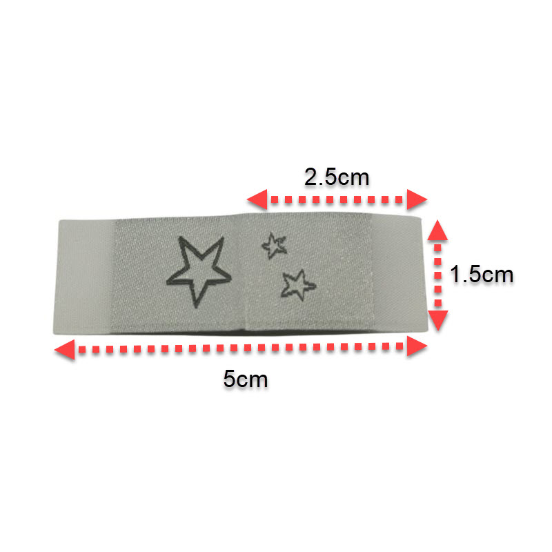 Kreativartikel.ch Weblabel mit annähkante Sterne 15 x 25mm 630 0019 000  Abmessungen