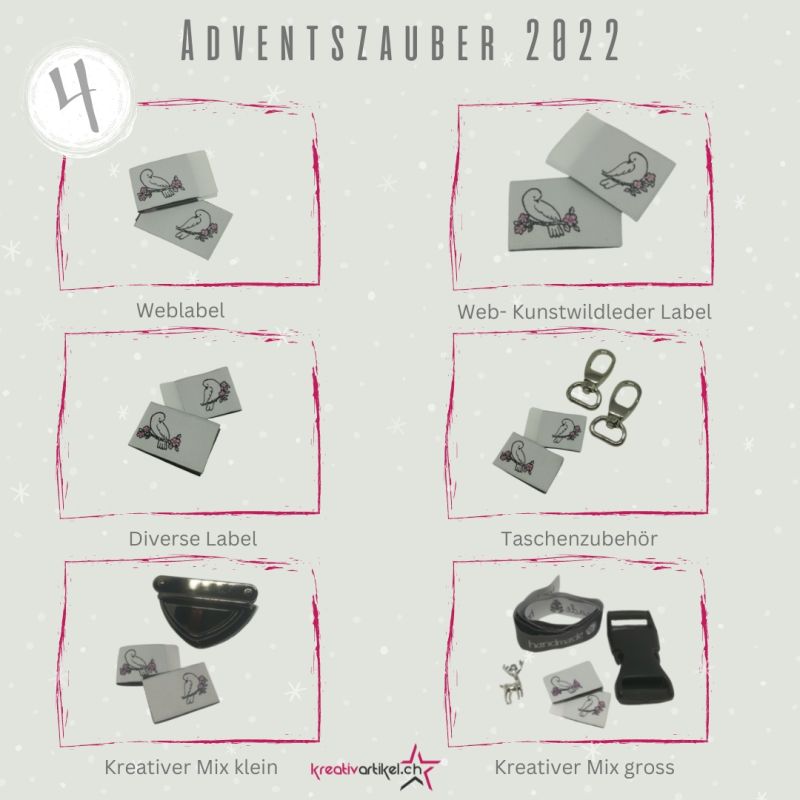 Kreativartikel.ch Adventszauber / Adventskalender &quot;Label&quot; Kalender Fotos 2022
