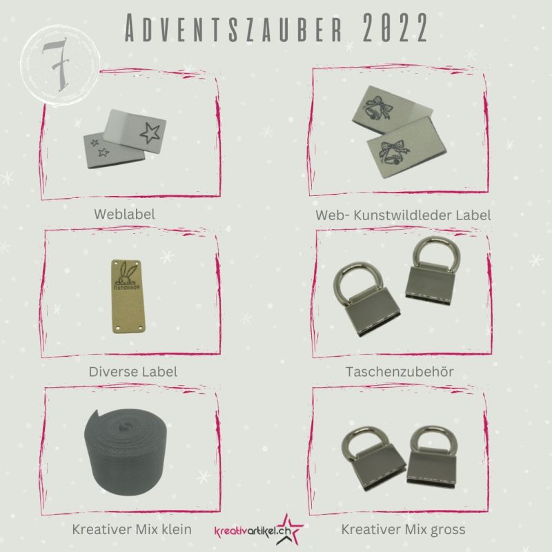 Kreativartikel.ch Adventszauber / Adventskalender &quot;Taschenzubehör&quot; Fotos 2022