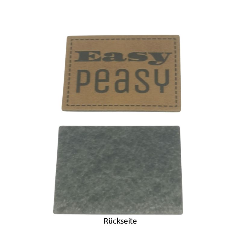 Kreativartikel.ch Kunsteleder Label 4x3 cm Easy Peasy 629 3402 000 Rückeite