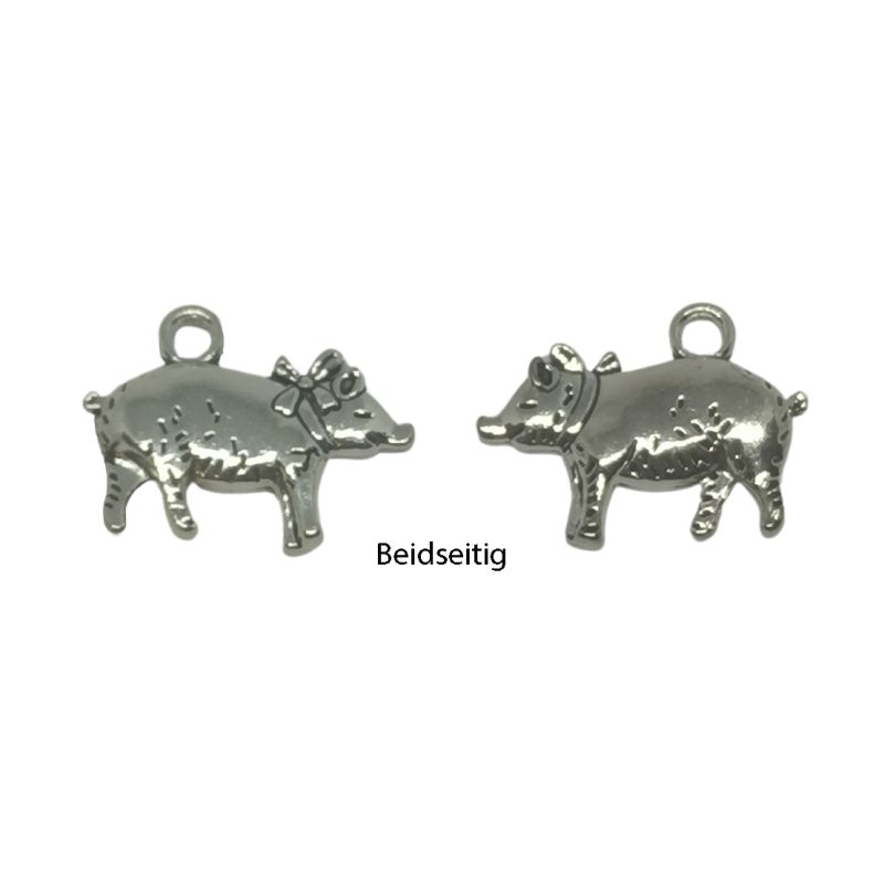 Kreativartikel.ch Anhänger Schwein 15 x 20mm 645 6111 990 beidseitig