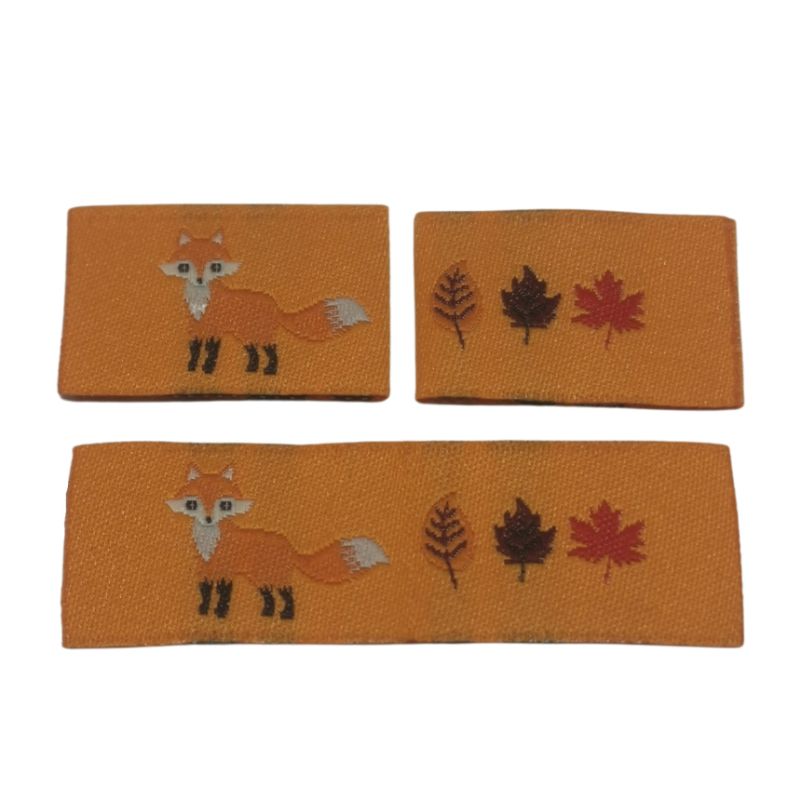 5er Set Kreativartikel.ch Weblabel Fuchs Herbstblätter 15 x 23mm 630 9961 000 offen