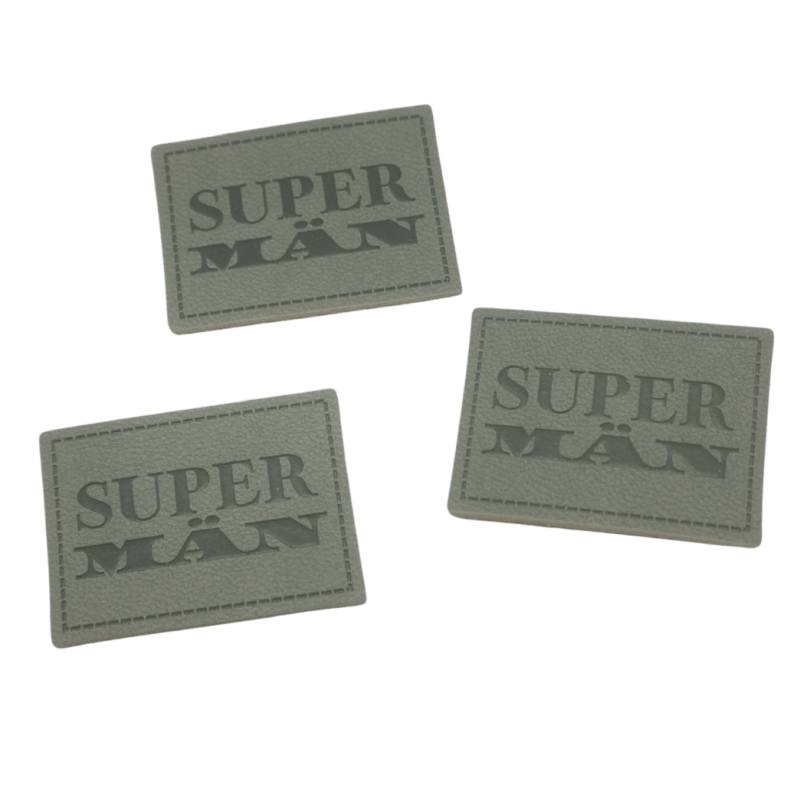 Kreativartikel.ch Kunsteleder Label 4 x 3 cm Super Män 629 3415 000 mehrere