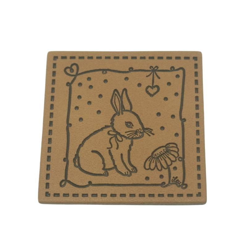 Kreativartikel.ch Kunsteleder Label 4 x 4 cm Hase 629 3413 000