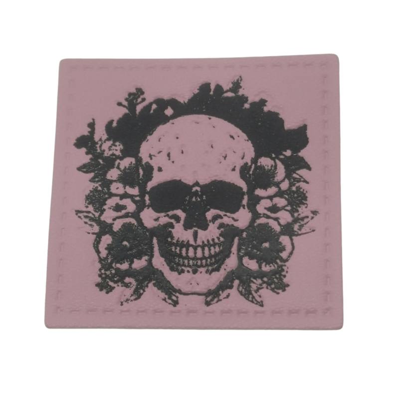Kreativartikel.ch Kunsteleder Label 4 x 4 cm Skull 629 3408 000