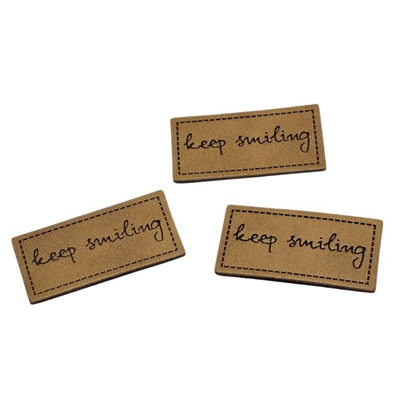 Kreativartikel.ch Kunstleder Label 4 x 2 cm keep smiling 629 3422 000 mehrere