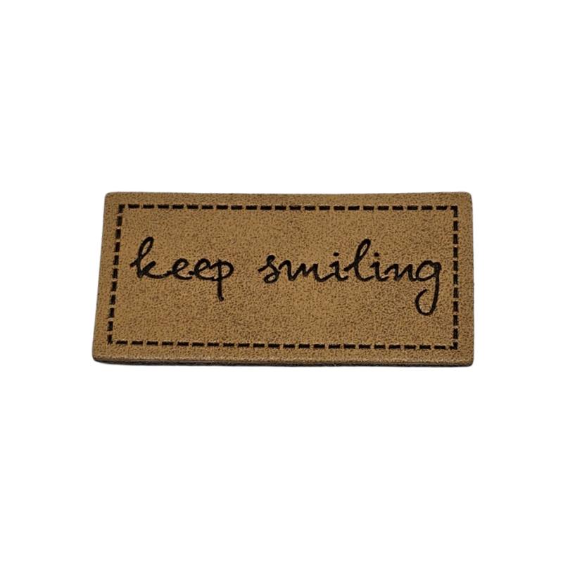 Kreativartikel.ch Kunstleder Label 4 x 2 cm keep smiling 629 3422 000