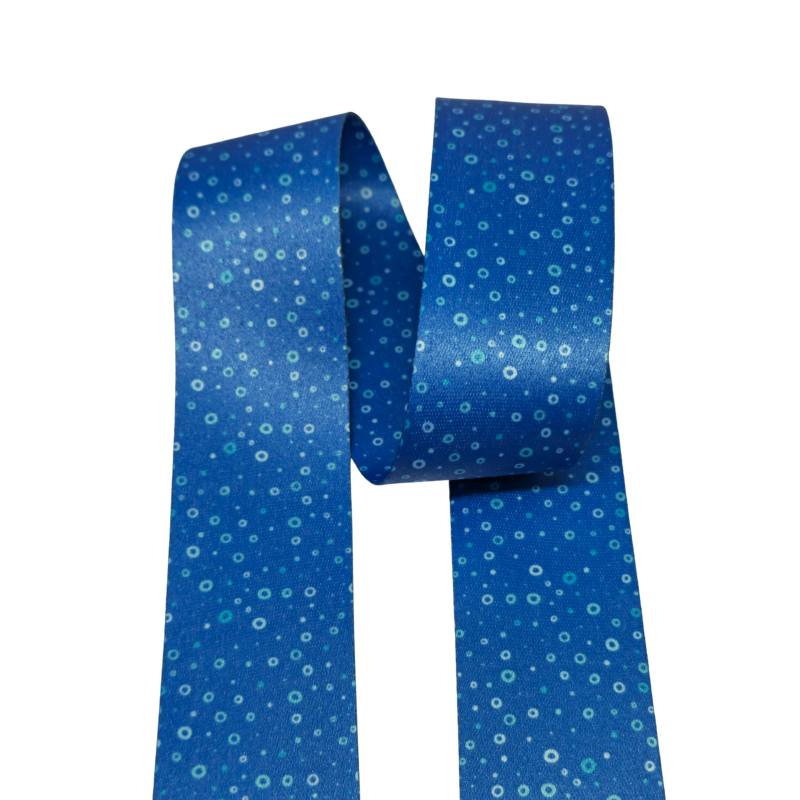 Kreativartikel.ch Gemustertes Gurtband blaue Ringe 38mm 738 7475 000