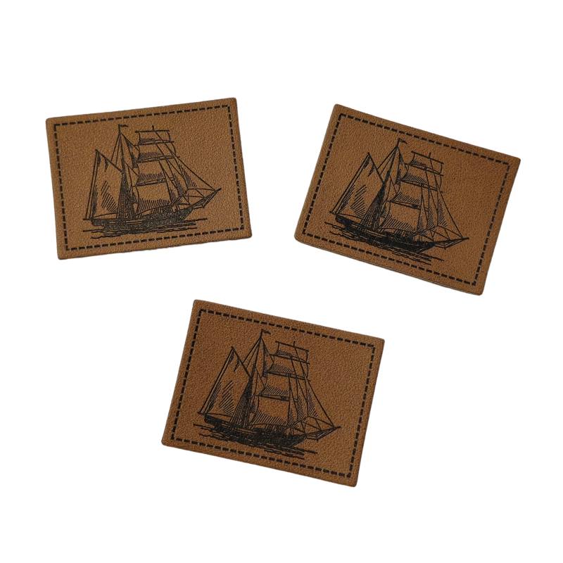 Kreativartikel.ch Kunstleder Label 4 x 3 cm Schiff 629 3439 000 mehrere