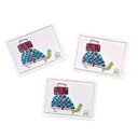Kreativartikel.ch Kunstleder Label 4 x 3 cm Schildkröte mit Koffer 629 3455 000 mehrere