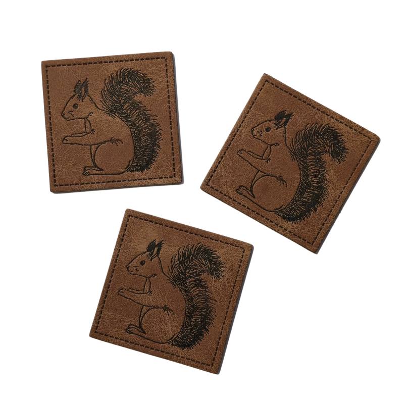 Kreativartikel.ch Kunsteleder Label 4.5 x 3.5 cm Eichhörnchen 629 3449 000 mehrere