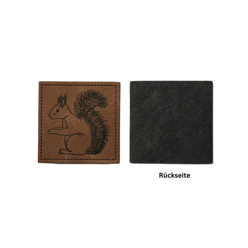 Kreativartikel.ch Kunsteleder Label 4.5 x 3.5 cm Eichhörnchen 629 3449 000 Rückseite