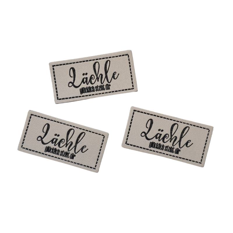 Kreativartikel.ch Kunstleder Label 4 x 2 cm Lächle glücklich steht dir 629 3447 000 mehrere