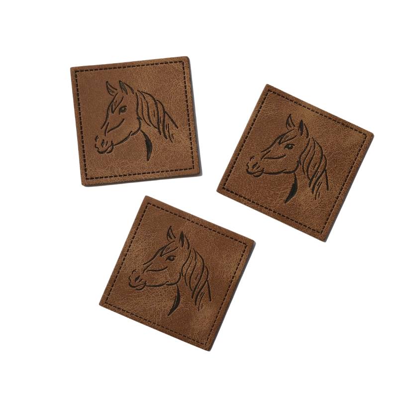 Kreativartikel.ch Kunstleder Label 4 x 4 cm Pferd 629 3452 000 mehrere