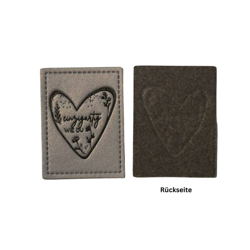 Kreativartikel.ch Kunstleder Label 4 x 3 cm Einzigartig wie du 629 3451 000 Rückseite