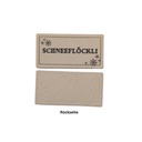 Kreativartikel.ch Kunsteleder Label 4 x 2 cm Schneeflöckli 629 3450 000 Rückseite