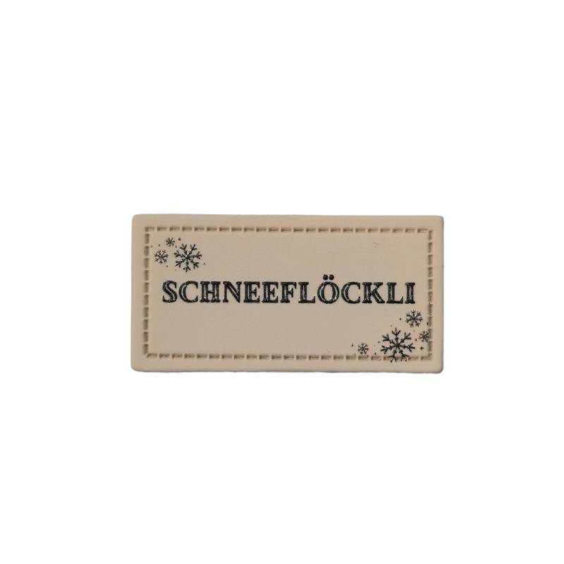 Kreativartikel.ch Kunsteleder Label 4 x 2 cm Schneeflöckli 629 3450 000
