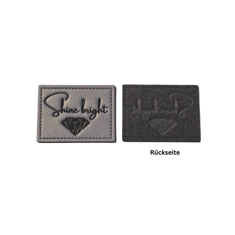 Kreativartikel.ch Kunstleder Label 4 x 3 cm Shine bright 629 3453 000 Rückseite