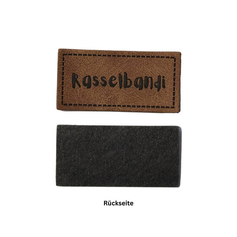 Kreativartikel.ch Kunstleder Label 4 x 2 cm Rasselbandi 629 3473 000 Rückseite