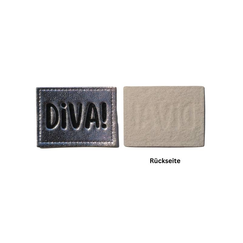 Kreativartikel.ch Kunstleder Label 4 x 3 cm Diva! 629 3474 000 Rückseite