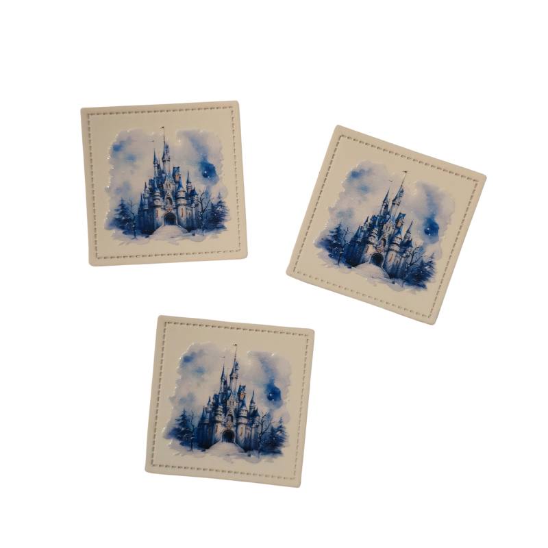 Kreativartikel.ch Kunstleder Label 4 x 4 cm Winterschloss 629 3462 000 mehrere