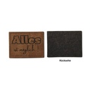 Kreativartikel.ch Kunsteleder Label 4 x 3 cm Alles ist möglich..! 629 3464 000  Rückseite