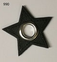 628 0101 990 Kunstlederpatch mit Öse Stern 34mm (990 Silber)