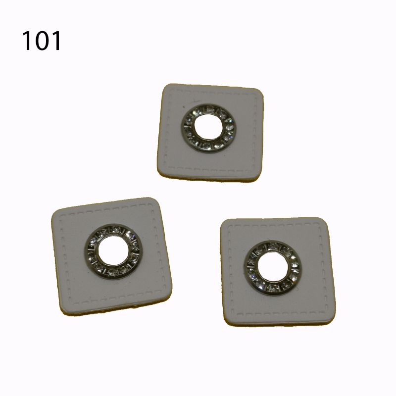 Ösenpatch mit Strasssteinchen 6 mm