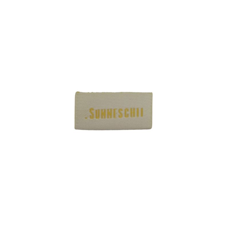 Weblabel zum Einnähen .Sunneschii 20 x 10mm (Achtung sehr schmaler Bereich zum Annähen)