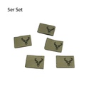 5er Set Weblabel zum einnähen Hirsch 22 x 15mm
