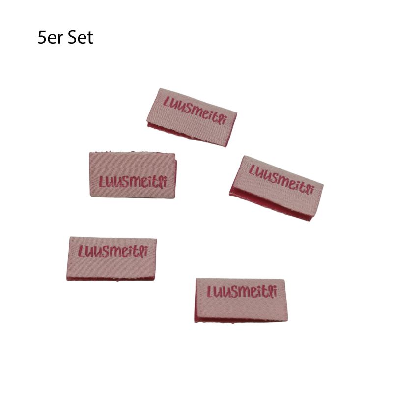 5er Set Weblabel zum Einnähen Luusmeitli 20 x 10mm (Achtung sehr schmaler Bereich zum Annähen)