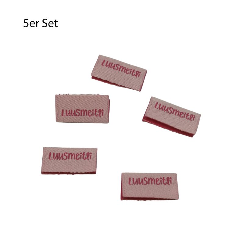 5er Set Weblabel zum einnähen Luusmeitli 20 x 10mm (Achtung sehr schmaler Bereich zum annähen)