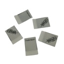 Weblabel zum einnähen mit Annähkante Feder / Federleicht 20 x 30mm