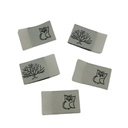 5er Set Weblabel zum Einnähen mit Annähkante Eule und Baum 15 x 25mm 25mm