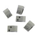 5er Set Weblabel zum einnähen Bär mit Tatze mit Annähkante 15 x 25mm