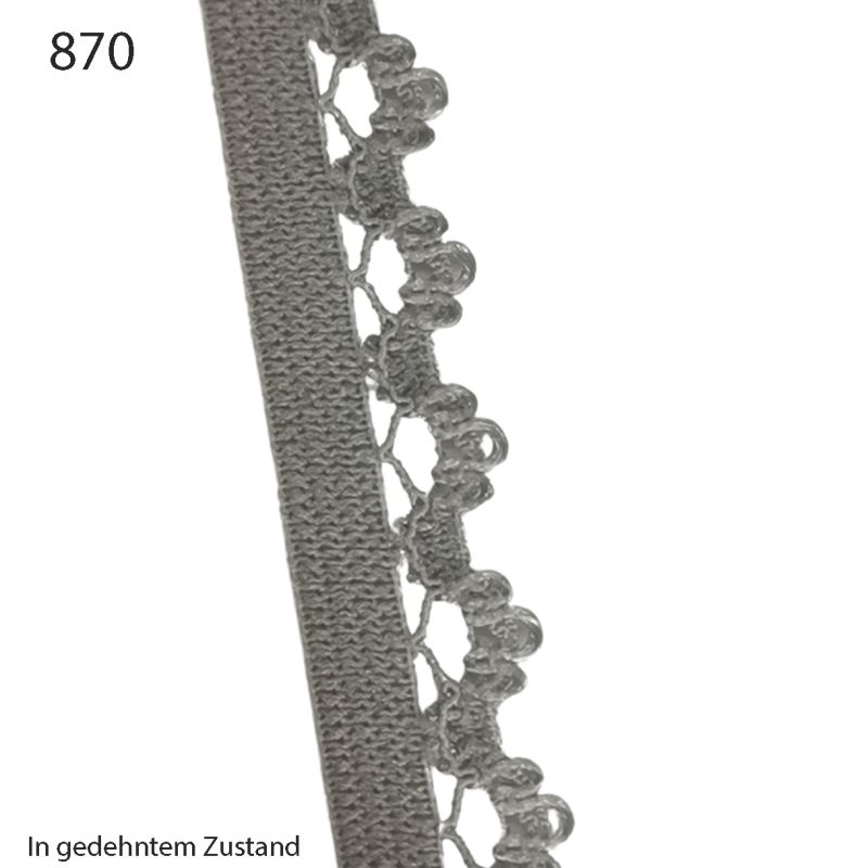 Gummiband mit Spitze (Wäschespitze) 13mm