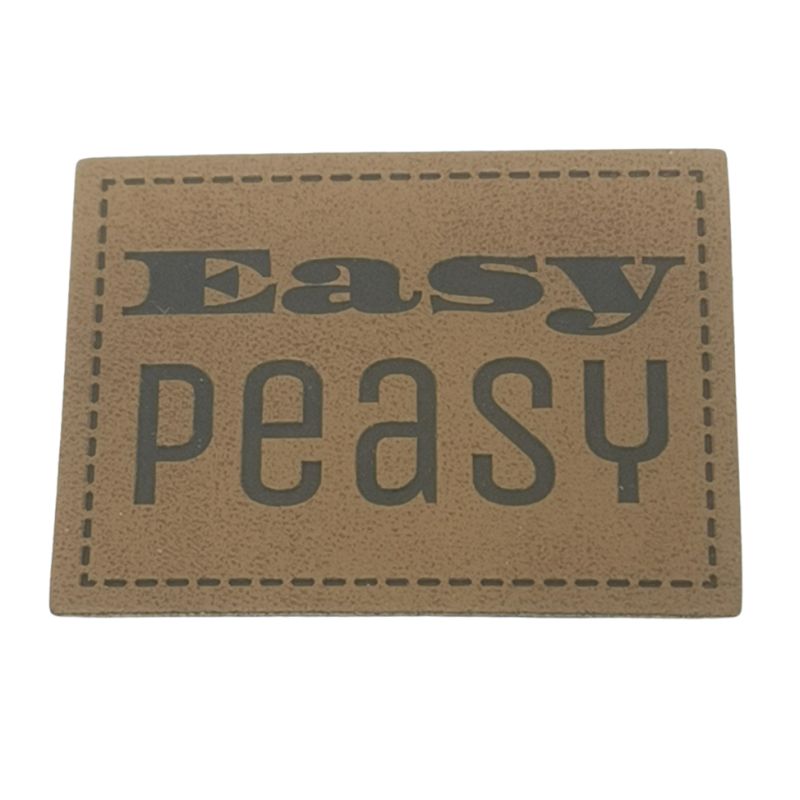 "Easy Peasy" Kunstleder Label 4 x 3 cm