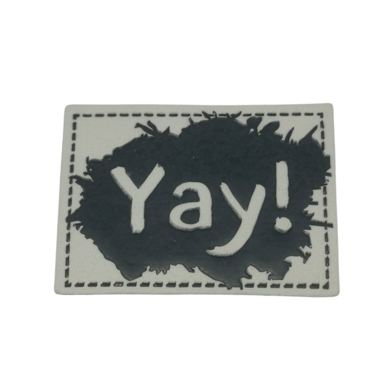 "YAY!" Kunstleder Label 4 x 3cm