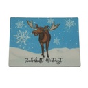 "Elch zauberhafti Wintertzyt" Kunstleder Label 4 x 3 cm