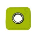 Ösenpatch 31 mm neongelb mit Herzen