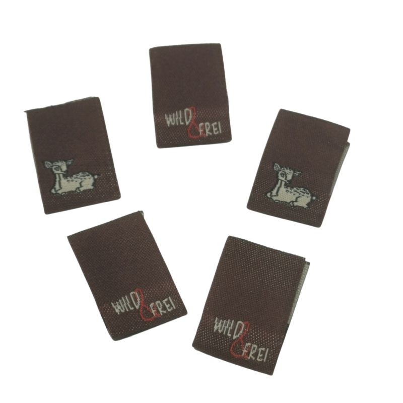 5er Set Weblabel Wild & Frei 15 x 23mm