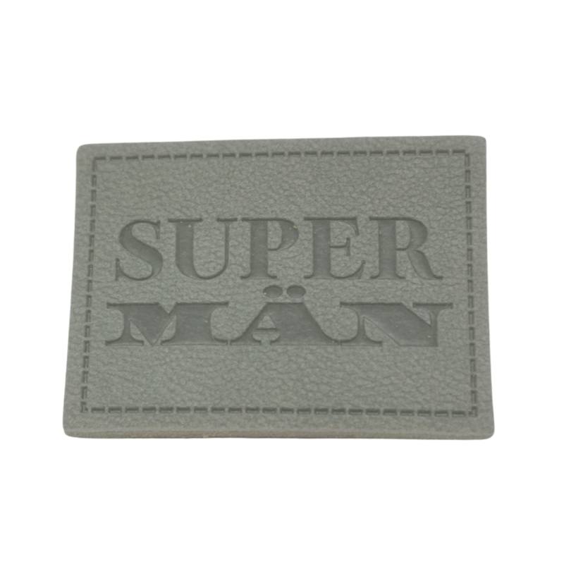 "SUPER MÄN" Kunstleder Label 4 x 3 cm